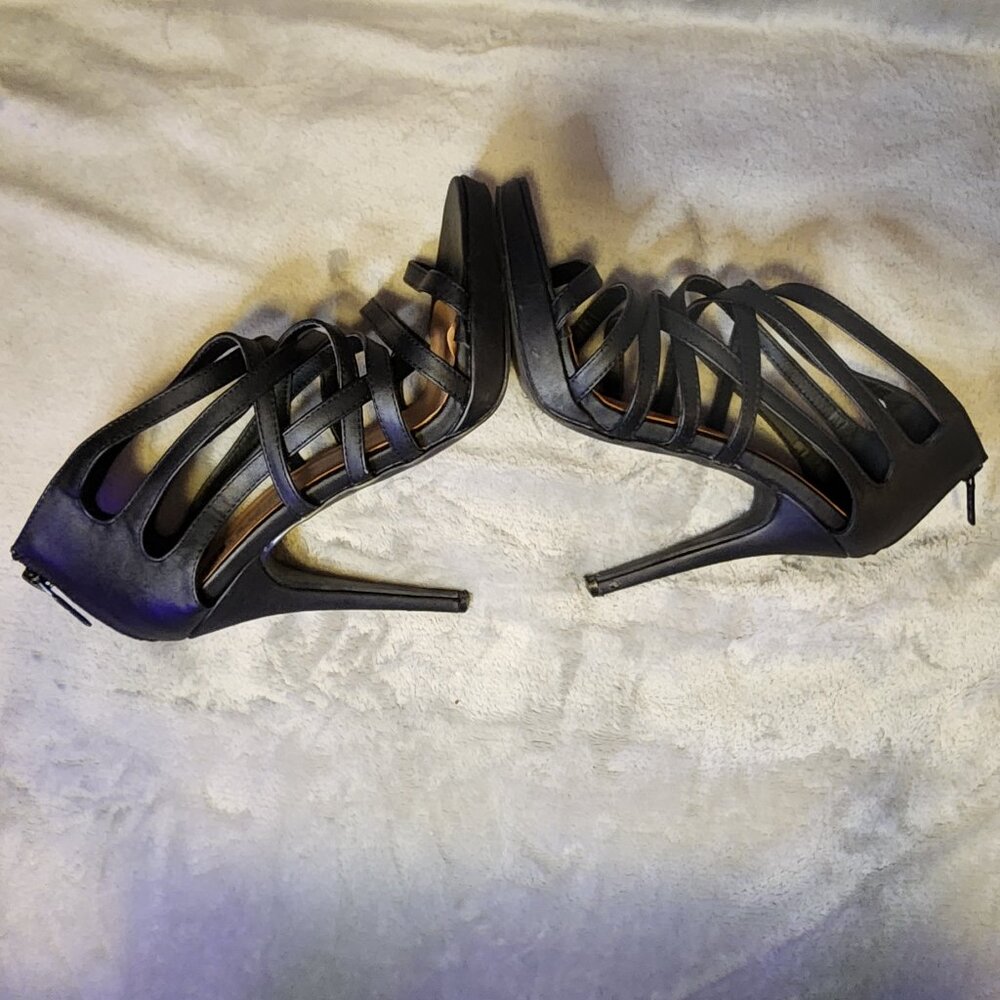Michael Antonio ๐ Sexy Black Stilleto Heels 8.5 W - Picture 6 of 13